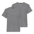 Marc O'Polo Men Iconic Rib 2-Pack Crew Neck Shirt, Grey