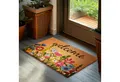 BRUBAKER Fußmatte Blumen und Pflanzen - 45 x 75 cm Schmutzfangmatte - Kokos Fußabtreter, Rechteckig, Höhe: 16 mm, Antirutsch Türmatte für Außen und Innen - Wetterfest und Rutschfest