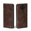 LBH Handyhülle für Xiaomi Redmi Note 9 in Dunkelbraun mit Karten- und Geldfach Smartphone Hülle mit Standfunktion Flip Case Schutzhülle Magnetverschluss Vintage