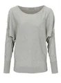 heine Troyer Heine Damen Feinstrickpullover mit Perlen, grau-melange