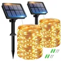btfarm Solar Lichterkette Aussen, 2x15M 150 LED 2 Stück-15M, Warmweiß 