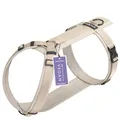 STUCH Y-Hundegeschirr gepolstert & verstellbar – formstabiles, Robustes Nylon Geschirr für kleine & große Hunde – 100% Vegan & PETA Zertifiziert, Farbe:Beige, Größe:L