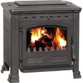 Plamen Gusskaminofen Tena 9,5kW – Massiver Holzofen aus Gusseisen mit Kochplatte - Schwarz