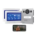 Goliath Basic Video Türsprechanlage, 2 Draht Bus, 2X 7 Zoll Monitor, Aufputz Türklingel mit Kamera, Gegensprechanlage mit Türöffner und Klingel, 1 Familienhaus, Plug & Play, Smartphone App