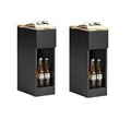 SoBuy 2er Set Nachttisch schmal Nachtschrank Beistelltisch mit Schublade und Ablage Nachtkästchen Nightstand für Schlafzimmer Wohnzimmer Schwarz B20 x T35 x H60 cm FBT111-SCHx2