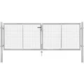 vidaXL Gartentor Verzinkter Stahl 306 x 75 cm Silber 144761