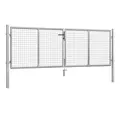 vidaXL Gartentor, Gartentür Verzinkter Stahl 306 x 125 cm Silbern