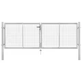 Gartentor Verzinkter Stahl 306 x 125 cm Silbern