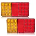 AOJO 2-Pack LED-Rückleuchten für Anhänger, 12 V 24 V Wasserdicht LKW-Rücklicht-Set mit Blinker, Bremslicht, Positionsleuchten, Reflektoren