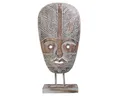 Oriental Galerie Dekofigur Standbild Gesicht in Weiß Braun Model Sulawesi 51 cm (1 St), Skulptur, Figur, Holzbüste, Asiatische Dekoration