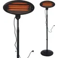 TroniTechnik Quartz-Heizstrahler 3 Stufen Standstrahler Teleskopstange  Kopf 2000 Watt
