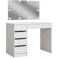 Vicco Schminktisch, Weiß, Holzwerkstoff, 5 Fächer, 5 Schubladen, Rechteckig,Rechteckig, 100x75.5x50 cm, Schlafzimmer, Schminktische
