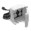 Wiltec 4-fach Gartensteckdose Außensteckdose Kunstharz IP44 Outdoor Steinoptik 5m Kabel