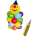 DIY Ballonfigur Clown (110cm) mit Luftballonpumpe gelb