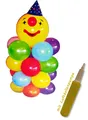 DIY Ballonfigur Clown 110cm Ballon Deko Dekoration mit Luftballonpumpe Party