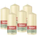 Bolsius – Essentials – glatte Stumpenkerze – Beige – 13 cm – 6 Stück - Dekorative Kerzen – Enthält natürliches Pflanzenwachs – Ohne Palmöl