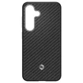 Samsung Spigen Enzo Aramid Magnethülle für Galaxy S25 Schwarz und Silber