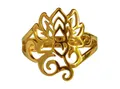 Saraswati Fingerring Ring "Om Lotus" (2,5cm) Edelstahl vergoldet offen verstellbar