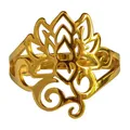 Ring "Om Lotus" Edelstahl vergoldet