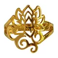 Ring "Om Lotus" Edelstahl vergoldet | Nonbook | 4045173510501