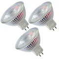 Trango 3er Set MR16-NT3 LED Leuchtmittel mit MR16 Fassung zum Austausch herkömmlicher Halogen Leuchtmittel MR16 I GU5.3 I G4 12 Volt 3000K warmweiß Glühlampe, Reflektor Lampe, LED Birnen