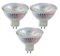 TRANGO LED-Leuchtmittel, 3er Set MR16-NT3 LED Leuchtmittel mit MR16 Fassung zum Austausch herkömmlicher Halogen Leuchtmittel MR16 I GU5.3 I G4 12 Volt 3000K, 3 St., Glühlampe, Reflektor Lampe, LED Birnen