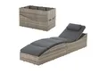 Juskys Wellnessliege Lamia, Polyrattan Liege, klappbar, Kopfteil verstellbar, 160 kg belastbar