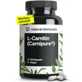 natural elements L-Carnitin 2000 - Premium: Carnipure® von Lonza - 120 Kapseln - Laborgeprüft, hochdosiert, vegan