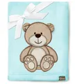 Be Mammy Warme Kuscheldecke Babydecke Blanket Baby Geschenk BE20-168 (Puderblau - Bär)