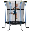 HOMCOM Trampolin Outdoor Ø163,5 cm, Kindertrampolin Gartentrampolin mit Sicherheitsnetz, Randabdeckung für Kinder 3-10 Jahre bis 50 kg belastbar Blau