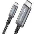 deleyCON 1m USB-C auf HDMI Kabel 4K UHD 60Hz (Aluminium, Geflochten) für HDMI Monitor/TV/Beamer, Thunderbolt 3/4, für iPhone 17,16,15, MacBook, i...