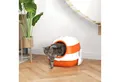 PawHut Katzentoilette Katzenklo mit Deckel und Streuschaufel, für Katzen bis 5 kg, für Wohnzimmer, Weiß+Orange