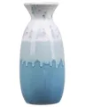 Blumenvase Steinzeug 25 cm weiß/blau hoch Dekoration Glamourös Modern Chalcis