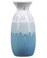 Blumenvase Steinzeug 25 cm weiß / blau hoch Dekoration Glamourös Modern Chalcis