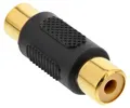 InLine Audio Adapter, Cinch Buchse an Cinch Buchse, vergoldet, Cinch female, RCA, Schwarz, Gold