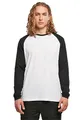 Build Your Brand Herren T-Shirt Contrast Raglan Longsleeve White/Black 3XL