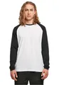 Herren TShirt Contrast Raglan Longsleeve White/Black 3XL