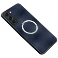 Für Samsung Galaxy S25 5G MagSafe Design Ultra Dünn Carbon Textur Hülle Blau
