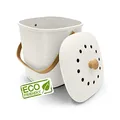 YourCasa Biomülleimer Küche klein 4L geruchsdicht für Biomüll - Komposteimer mit Aktivkohlefilter - nachhaltiger Bio Mülleimer mit Deckel Abfalleimer Behälter Bioabfallbehälter Biotonne (4L Weiss)
