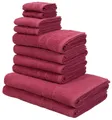 OTTO home Handtuch Set Inga, Duschtücher, Handtücher, Gästetücher, Seiftücher, Walkfrottier (10-St), Handtücher mit feiner Bordüre, 100% Baumwolle, einfarbig, weich