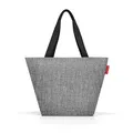reisenthel shopper M in Twist Silber – Geräumige Shopping Bag und edle Handtasche in einem – Aus wasserabweisendem Material