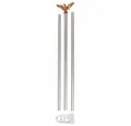 MFH Fahne Fahnenstange, weiß, mit goldfarbenen Adler (3-St), mit goldfarbenen Adler