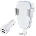 TRONIC® KfZ Smartphone Halterung mit QI Lader 10W TKHQ 10 A1 (Weiß)