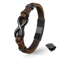 UNIQAL | Herren Lederarmband – Infinity Symbol aus Edelstahl & Echtleder – Armband für Männer und Frauen, Braun, Stilvolles Geschenk für Männer, Freund, Vater oder Ehemann – Inklusive Geschenkbox