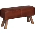 Sitzbank Adenike 85 cm – Lederbank mit Rillenpolsterung & Holzgestell