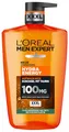 L'Oréal Men Expert 1L Duschgel und Shampoo für Männer, 3-in-1 Duschbad zur Reinigung von Körper, Haar und Gesicht, Herren Körperpflege für langanhaltende Frische mit Taurin, Hydra Energy, 1x1000 ml