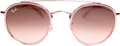 Ray-Ban Round Double Bridge, Erwachsener, Uni, Rund, Rund, Vollrand, Pink
