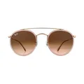 Ray-Ban Sonnenbrille Round Double Bridge 3647N 9069A5 Rosa Rosa Verlauf Braun