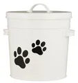 Eimer mit Deckel 5L Futtereimer Hund Katze Weiß Pfotenmotiv Ib Laursen 04898-11