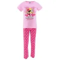 Disney Minnie Mouse Schlafanzug Mädchen Schlafanzug Pyjama kurzarm Shirt + Schlaf-Hose (2 tlg) Mini Maus rosa 128
